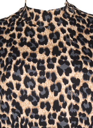 Zizzi FLASH - Jurk met lange mouwen en col, Leopard Print, Packshot image number 2