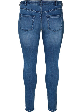 Zizzi Superslanke Sanna jeans met klinknagels, Blue Denim, Packshot image number 1