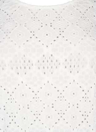 Zizzi Blouse met korte mouwen en patroon met kant, Bright White, Packshot image number 2