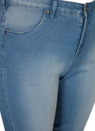 Zizzi High waist Amy capri jeans met super slim fit, Light Blue Denim, Packshot image number 2