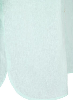Zizzi Overhemdblouse van katoen-linnenmix met knoopsluiting, Brook Green, Packshot image number 3