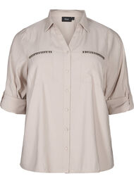 Shirt met studs en 3/4 mouwen, Chateau Gray