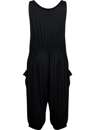 Zizzi Mouwloze jumpsuit met zakken, Black, Packshot image number 1