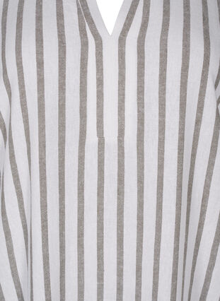 Zizzi Gestreepte tuniek van linnen-viscose mix, White Stripe, Packshot image number 2