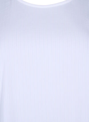 Zizzi Blouse van viscose met korte mouwen en strikjes, Bright White, Packshot image number 2