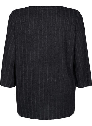 Zizzi Gemêleerde blouse met 3/4 mouwen, Black Melange, Packshot image number 1