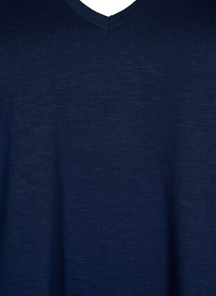 Zizzi Basic t-shirt met korte mouwen en v-hals, Navy Blazer, Packshot image number 2