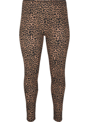 Zizzi Viscose leggings met luipaardprint, DARK LEO AOP, Packshot image number 0