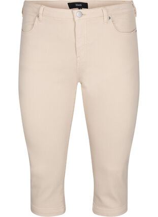 Zizzi Strakke Emily capri broek, Oatmeal, Packshot image number 0