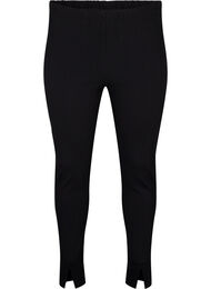 Viscose leggings met splitten aan de voorkant, Black