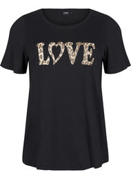 FLASH - T-shirt met motief, Black Leo Love