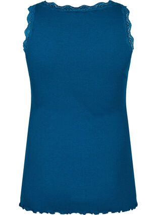 Zizzi Top with lace trim, Blue Opal, Packshot image number 1