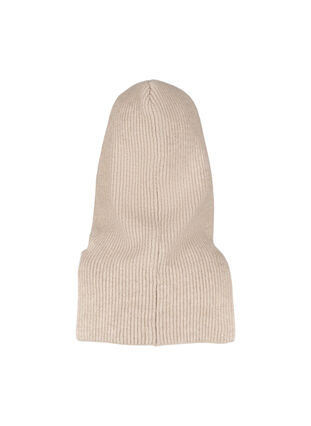 Zizzi Gebreide balaclava met trekkoordjes, Silver Mink, Packshot image number 1