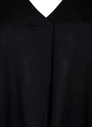 Zizzi Kaftanjurk van katoenmix met linnen, Black, Packshot image number 2
