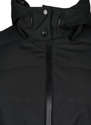 Zizzi Ski jas met capuchon en riem, Black, Packshot image number 2