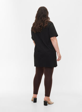 Zizzi Basic legging in viscose, Coffee Bean, Model image number 1