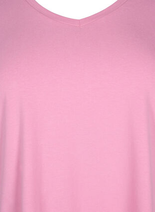 Zizzi Basic t-shirt in effen kleur met katoen, Rosebloom, Packshot image number 2