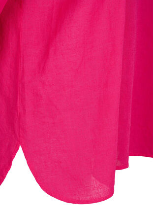 Zizzi Overhemdblouse met knoopsluiting van katoen-linnenmix, Bright Rose, Packshot image number 3