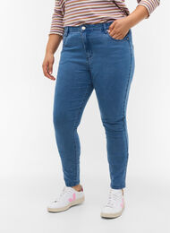 super slim fit Amy jeans met hoge taille, Light blue, Model