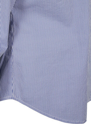 Zizzi Overhemd van biologisch katoen met kralenborduursel, Blue White Stripe, Packshot image number 3