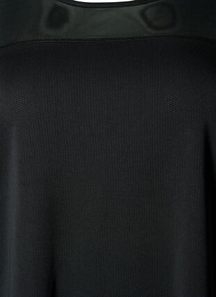 Zizzi Sportshirt met mesh en korte mouw, Black, Packshot image number 2