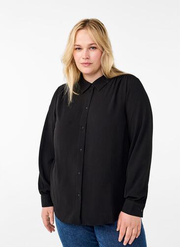 Zizzi Effen overhemd, Black, Model image number 0