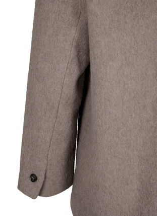 Zizzi Wollen blazer met geborstelde textuur, Desert Taupe Mel., Packshot image number 3