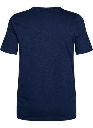 Zizzi Basic t-shirt met korte mouwen en v-hals, Navy Blazer, Packshot image number 1