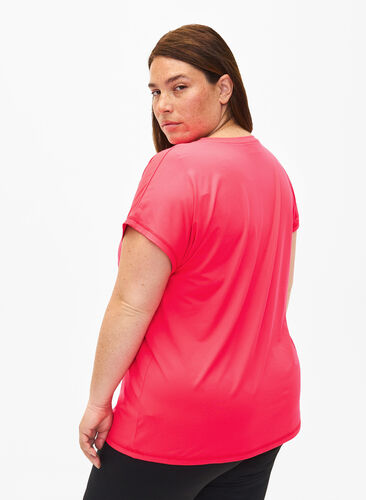 Zizzi Sport T-shirt met korte mouwen, Neon Diva Pink, Model image number 1