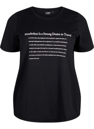 Zizzi FLASH - T-shirt met motief, Black Wanderlust, Packshot image number 0