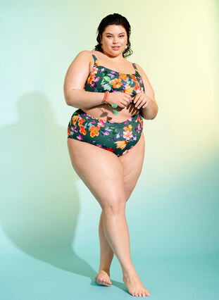 Zizzi Bedrukte bikinitop met verstelbare bandjes, Meave Print, Image image number 0