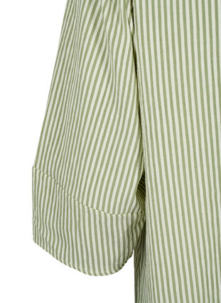 Zizzi Gestreepte jurk met 3/4 mouwen, Green Stripe, Packshot image number 3