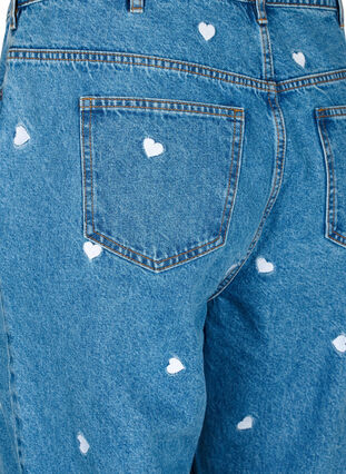 Zizzi Mille mom fit jeans met borduurwerk, Light Blue Heart, Packshot image number 3