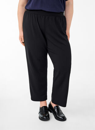 Zizzi FLASH - Broek met rechte pasvorm, Black, Model image number 2