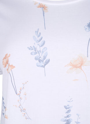 Zizzi T-shirt van biologisch katoen met bloemenprint, Bright W. AOP Flower, Packshot image number 2