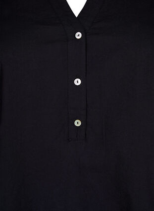 Zizzi Shirt blouse met broderie anglaise en 3/4-mouwen, Black, Packshot image number 2