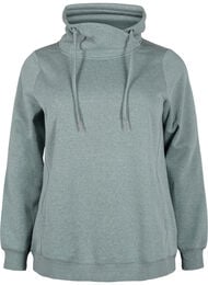 FLASH - Sweatshirt met hoge kraag, Balsam Green Melange