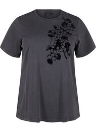 T-shirt van biologisch katoen met print, D.Grey Wash W. Flok