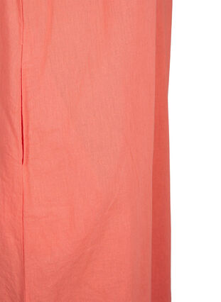 Zizzi Mouwloze jurk van katoenmix met linnen, Living Coral, Packshot image number 3
