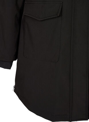 Zizzi Waterafstotende softshell-jas met gewatteerde voering, Black, Packshot image number 3