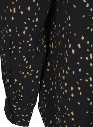 Zizzi Gestippeld overhemd, Black w. Dot AOP, Packshot image number 3