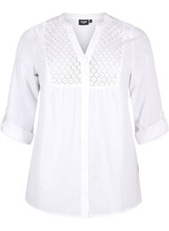 FLASH - Shirt met gehaakt detail, Bright White