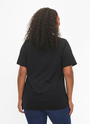 Zizzi FLASH - T-shirt met motief, Black Lips, Model image number 1