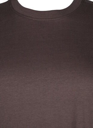 Zizzi Basic katoenen T-shirt met ronde hals, Chocolate Martini, Packshot image number 2