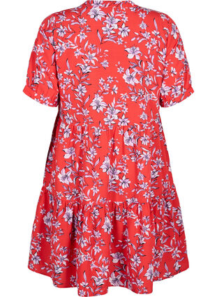 Zizzi Flash - Bedrukte A-lijn jurk, Poinsettia Flower, Packshot image number 1