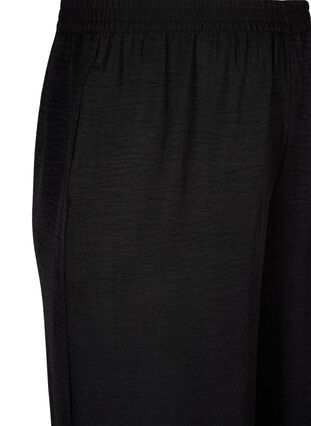 Zizzi Losse broek met elastische tailleband en zakken, Black, Packshot image number 2