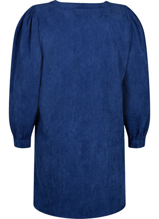 Zizzi Korte fluwelen jurk met lange mouwen, Sodalite Blue, Packshot image number 1