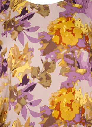 Zizzi Smock blouse met bloemenprint, Purple Flower, Packshot image number 2