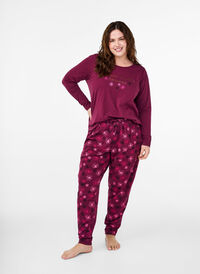 Kleren pyjama broek met print, Fig Flower AOP, Model