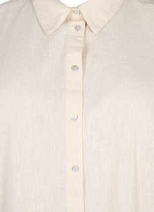 Zizzi Lang shirt van katoenmix met linnen, Sandshell, Packshot image number 2